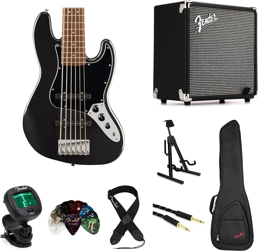 急‼️Squier by Fender / Jazz Bass ５弦カバン付き Amazon.com: Squier Affinity Series Active Jazz Bass V Amp